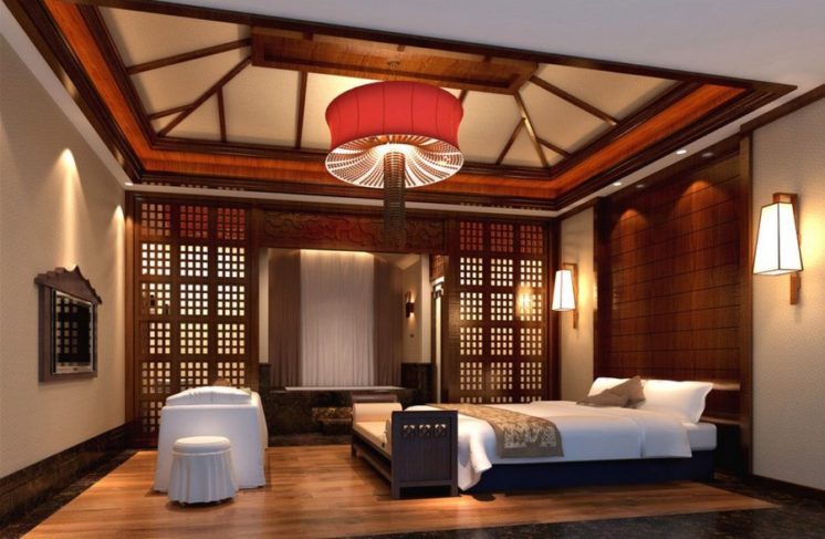 Китайский стиль интерьера спальни