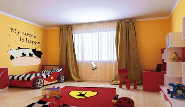Детская комната красного цвета